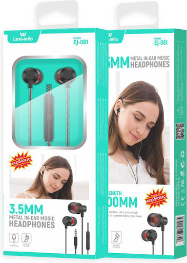 Leewello EJ-061 In-ear Handsfree με Βύσμα 3.5mm Μαύρο