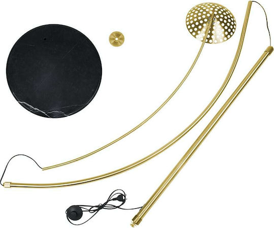 GloboStar Prague Lampa de podea Î220xL210cm. cu Soclu pentru Bec E27 Auriu