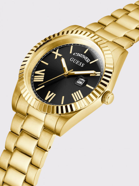 Guess Connoisseur Men's Watch 42mm Battery with Gold Metal Bracelet