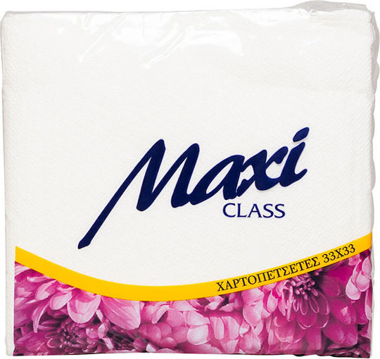 Maxi Class 80 Napkins 2 Ply White 33x33cm