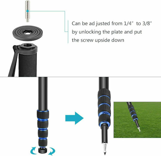 Neewer Extendable Camera Monopod With Foldable Tripod Support Base 10091158