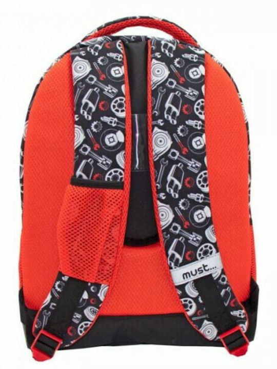 Must Glow In The Dark Hot Race School Bag Backpack Elementary, Elementary in Red color