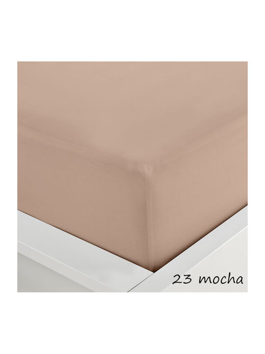 Sunshine Sheet Super-Double with Elastic 160x200+40cm. Menta 152 23 Mocha