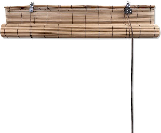 vidaXL Στόρι Σκίασης Μπαμπού σε Καφέ Χρώμα Π140xΥ160εκ.