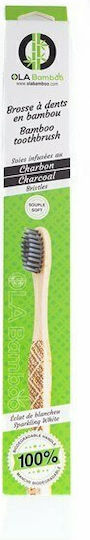 Ola Bamboo Manual Toothbrush Carbon Activated Bristles Beige / Black 1pcs