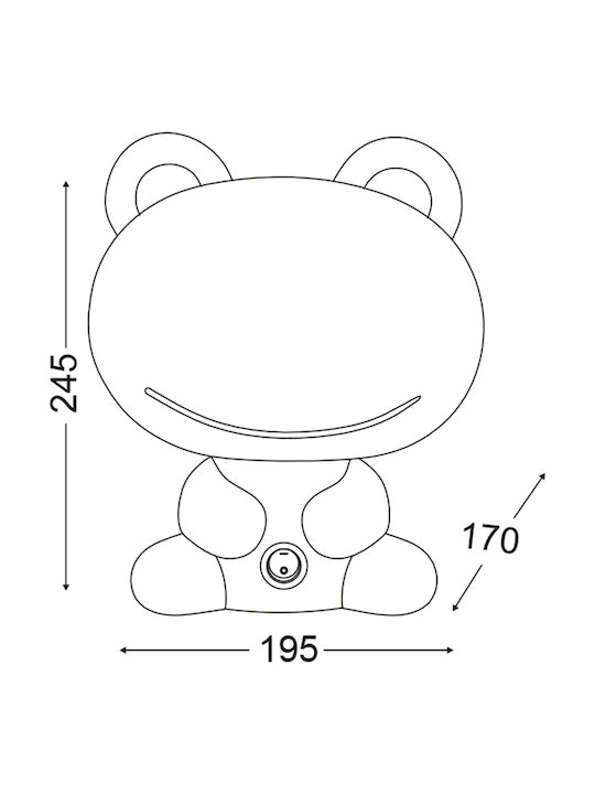 Aca Kinder Dekorative Lampe Fröschlein Grün 20x17x25εκ.