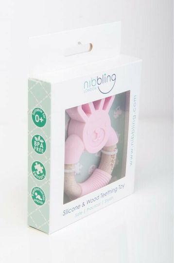 Nibbling Bo Bunny Teether Ring for Teething made of Silicone for 3 months+