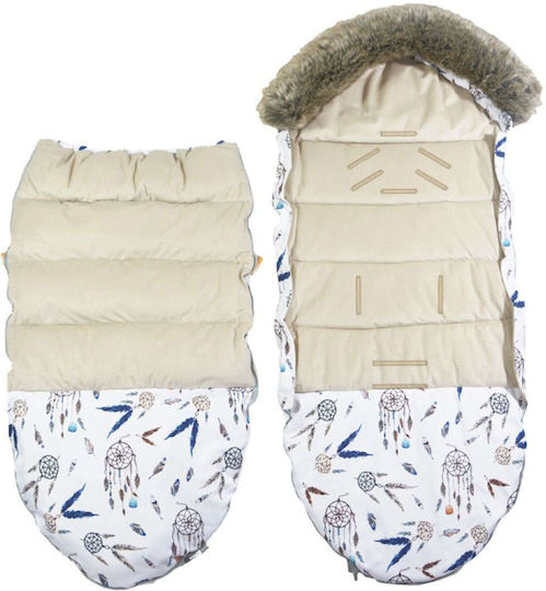 Lanila Sweet Dreams Stroller Footmuff with Velvet Lining 120x50cm Latte