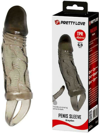 Pretty Love Brayden Penis Sleeve Προέκταση Πέους Μαύρη 13.5cm