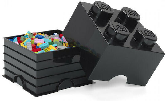 LEGO Детска кутия за съхранение от пластмаса 4-Stud Черен 25x25x18см 1бр 5005020