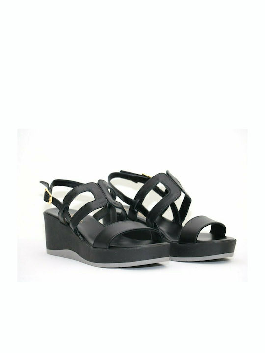 Damensandalen Anteos 21244 Schwarzes Leder