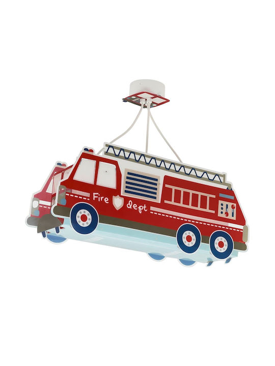 Ango Firetruck Μονόφωτο Παιδικό Φωτιστικό Κρεμαστό από Πλαστικό 240W με Υποδοχή E27 Κόκκινο 52x22cm