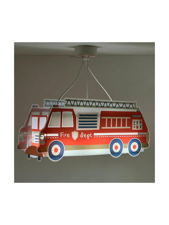 Ango Firetruck Μονόφωτο Παιδικό Φωτιστικό Κρεμαστό από Πλαστικό 240W με Υποδοχή E27 Κόκκινο 52x22cm