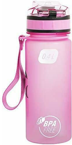 CressiSub H2O Frosted Kids Water Bottle Plastic with Pop-Up Cap Pink 400ml