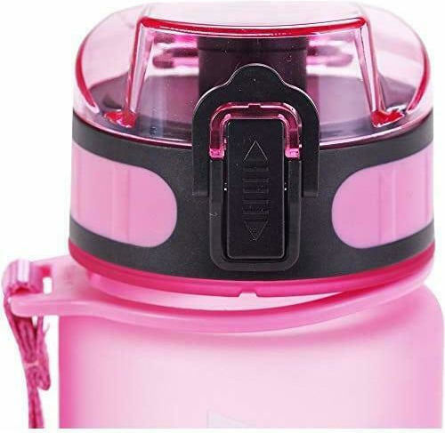 CressiSub H2O Frosted Kids Water Bottle Plastic with Pop-Up Cap Pink 400ml