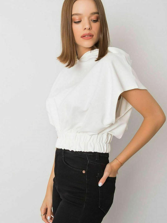 Fancy pentru Femei de Vară Crop Top din Bumbac fără Mâneci Monocrom Alb