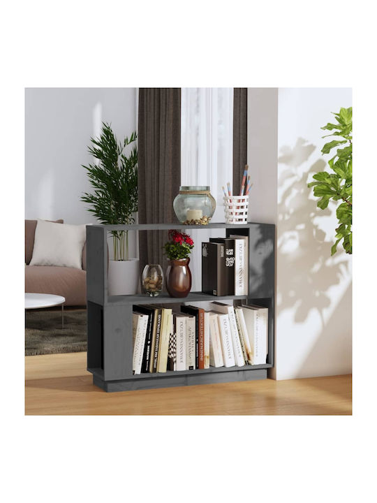 Bookcase Gray 80x25x70cm