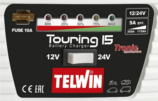 Telwin Touring 15 Batterieladegerät & -Wartungsgerät für Auto 12/24V