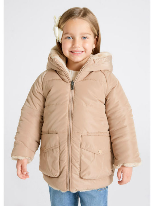 Kids' Casual Jacket Short with Hood Beige Ecofriends