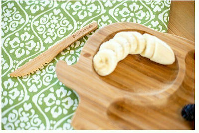 OLABamboo Baby Food Plate Elephant made of Bamboo Beige