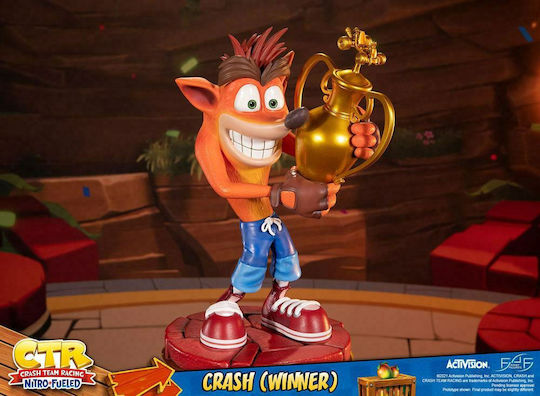 First 4 Figures Crash Bandicoot Crash Победител Racing Nitro Fueled Фигура 46см