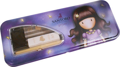 Santoro Catch a Falling Star Pencil Case Metal with 1 Compartment Purple