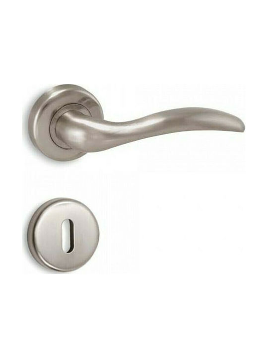 Conset Lever Middle Door with Rosette C1655 C1655RORS05S05 Pair with Rosette Nickel