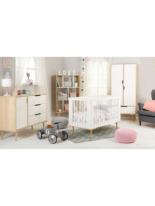 Klups Pătuț Bebeluși Multifuncțional Sofie Bej pentru Saltea 60x120cm
