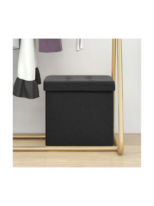 Hocker Für das Wohnzimmer Mit Stauraum Gepolstert mit Stoff Schwarz 38x38x38cm