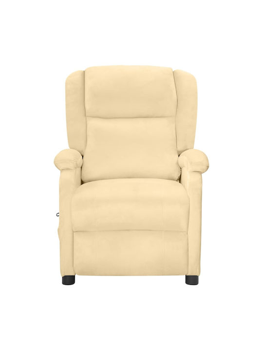 Πολυθρόνα Relax Massage με Υποπόδιο Βελούδινη Κρεμ 70x93x98cm