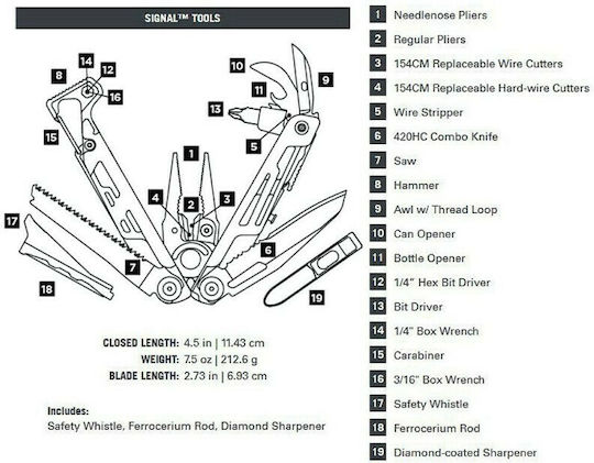 Leatherman Signal Multitool 19 Tools Black
