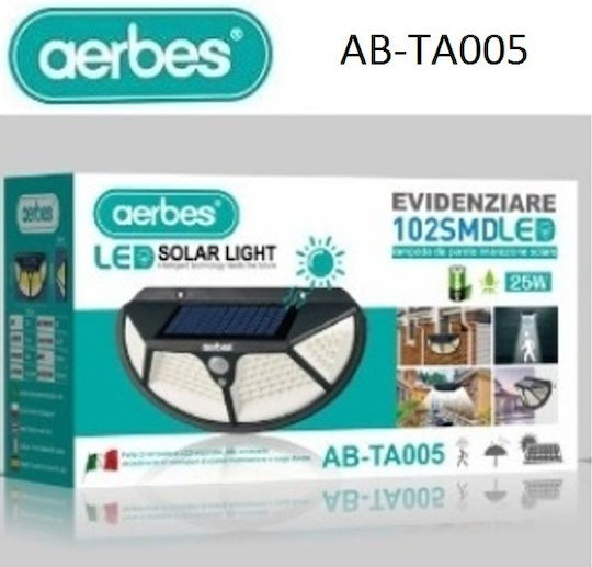 Aerbes AB-TA005 Wandmontiert Solarleuchte 25W mit Bewegungssensor und Fotokontakt