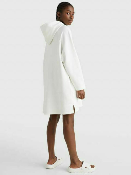 Tommy Hilfiger Mini Μακρυμάνικο Αθλητικό Φόρεμα Λευκό