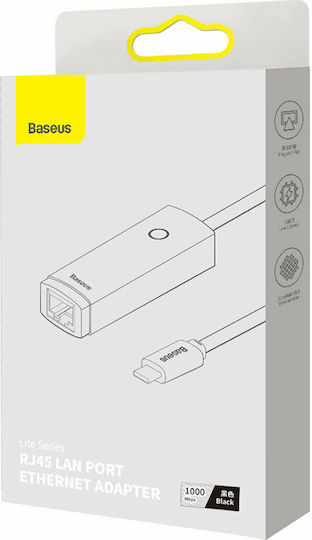 Baseus Lite Series Αντάπτορας Δικτύου USB-C με Ενσύρματη Σύνδεση Gigabit Ethernet