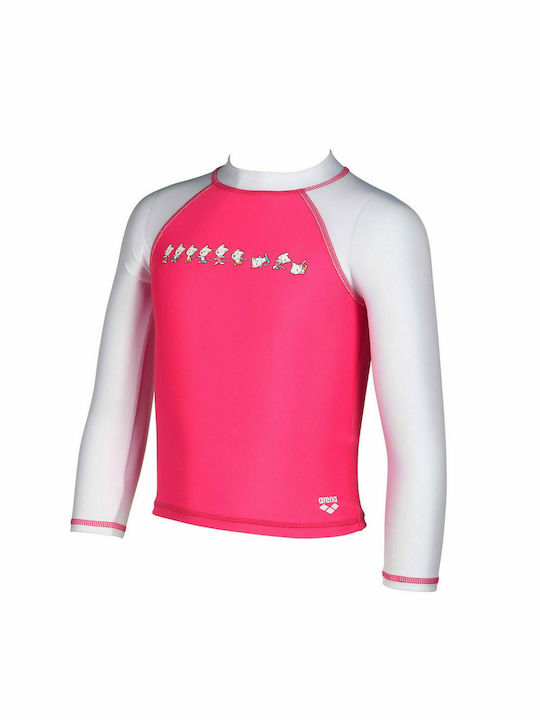 Arena Παιδικό Μαγιό Αντιηλιακή (UV) Μπλούζα με Μακρύ Μανίκι Κολύμβησης Ροζ