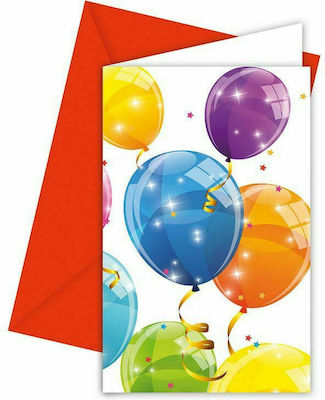 Invitations Sparkling Balloons 6pcs 88153Invitations & Envelopes 6pcs