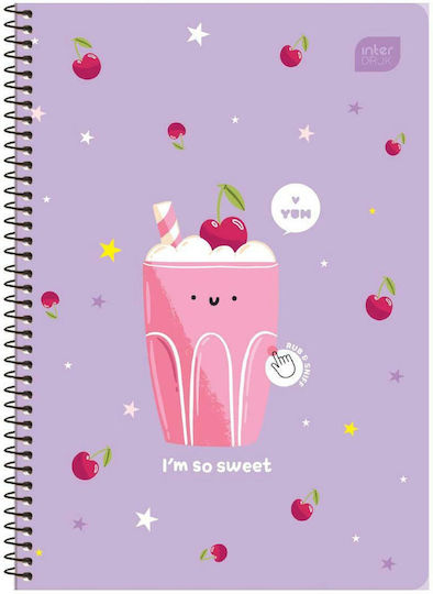 interDRUK Spiral Notebook Ruled B5 2 Subjects Smell Multicolour 1pcs