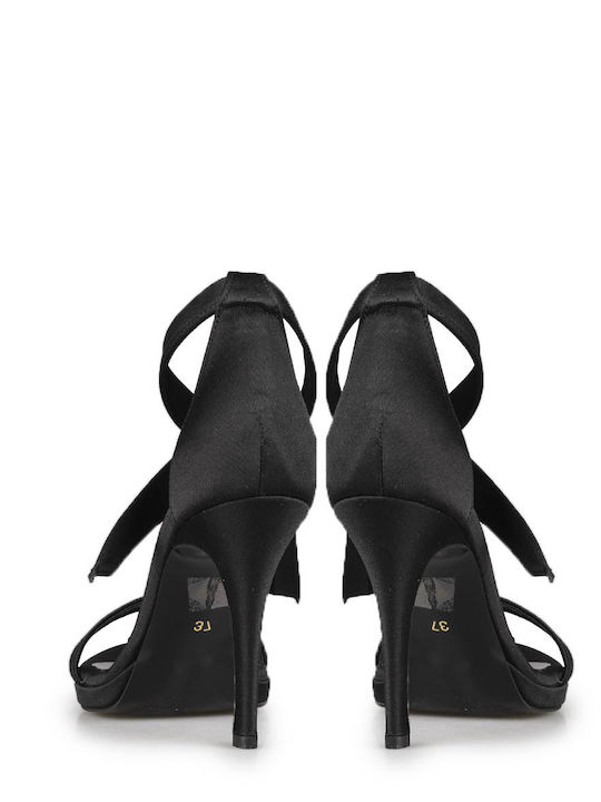 Stoff Sandalen Schwarz