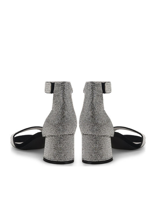 Issa Sandals with Strass Black