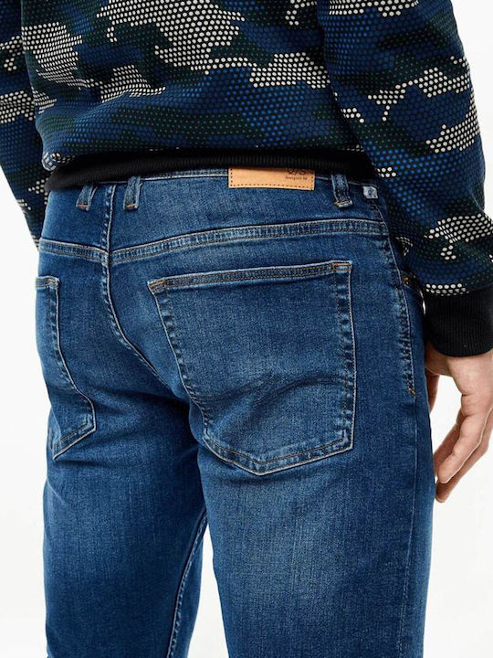 Men's Jeans Pants Elastic with Slim Fit Blue