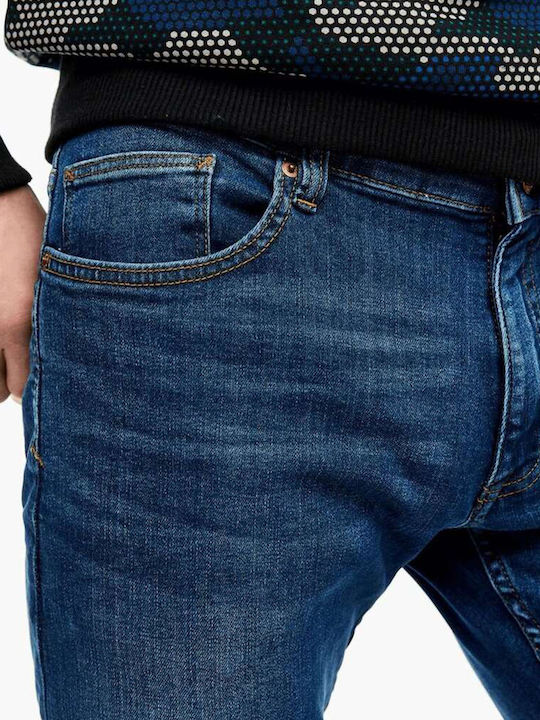Men's Jeans Pants Elastic with Slim Fit Blue