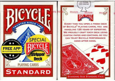 Bicycle Stripper Plasticized Collectable Card Deck Red