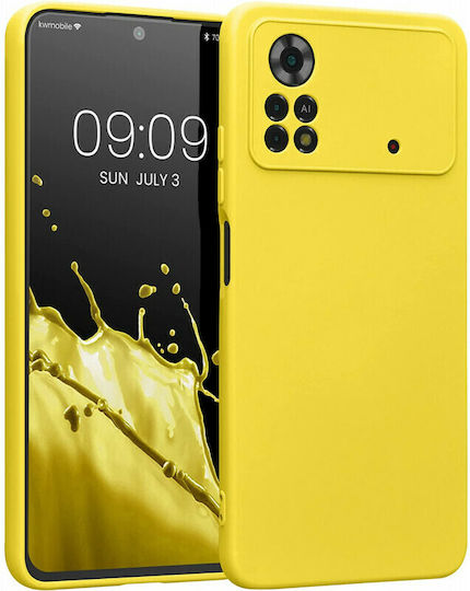 KWmobile Rubberized Back Cover Silicone Radiant Yellow (Poco X4 Pro 5G)