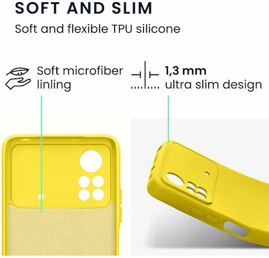KWmobile Rubberized Back Cover Silicone Radiant Yellow (Poco X4 Pro 5G)
