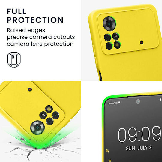 KWmobile Rubberized Back Cover Silicone Radiant Yellow (Poco X4 Pro 5G)