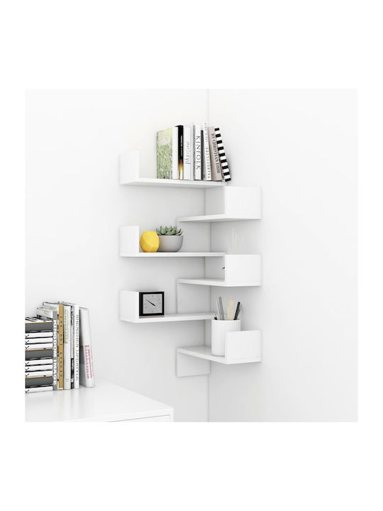 Eckregale Wand White Glossy 2Stück 40x40x50cm