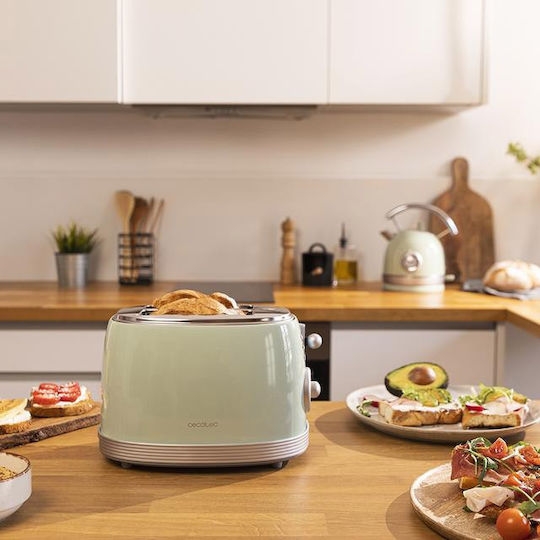 Cecotec Vintage 800 Φρυγανιέρα 2 Θέσεων 850W Πράσινη