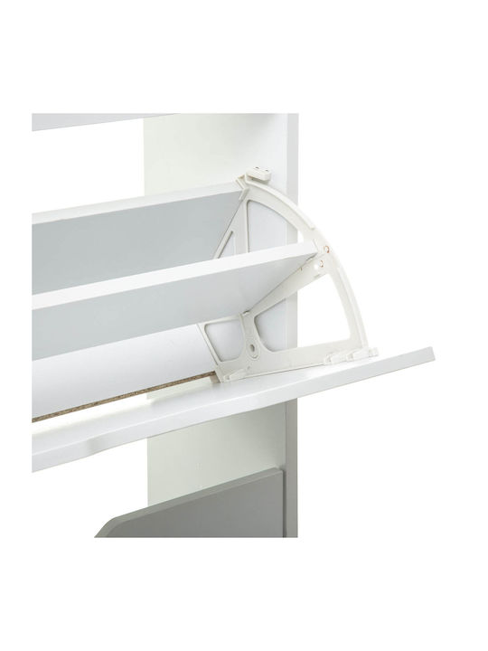 Holz Schuhschrank Tir mit 6 Regalen White L60xW23.3xH119cm