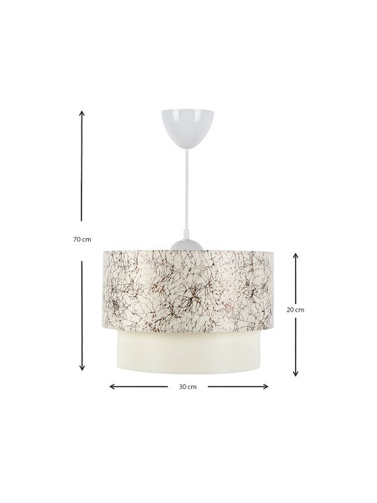 Megapap Whitehouse Pendant Light White with Socket E27 30x20x55cm