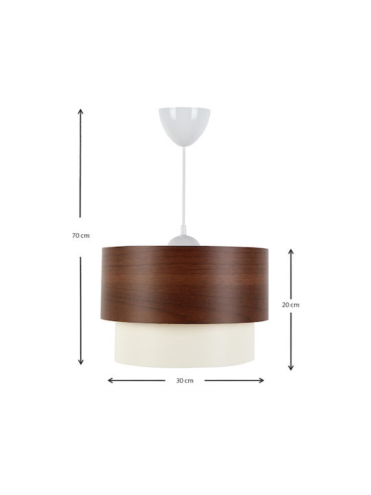 Megapap Whitehouse Pendant Light Brown with Socket E27 30x20x55cm